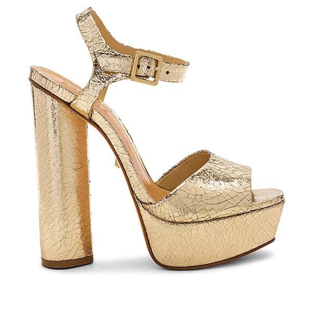 Brand New Schutz Jane Platform Sandal, Gold
